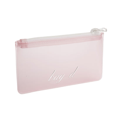 BAG-D frosted TPU makeup pouch open showing interior space