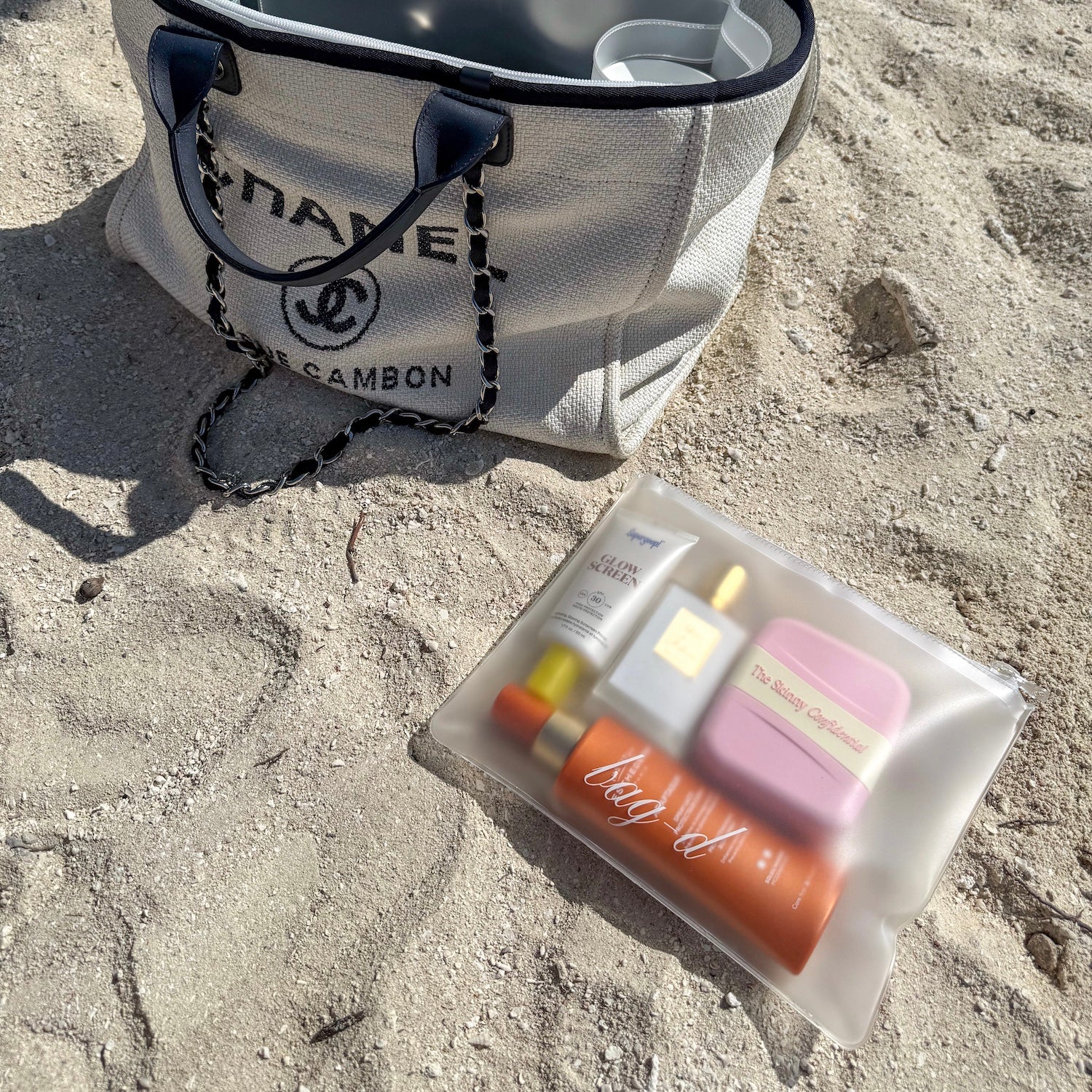 bag-d large everything pouch frosted tpu chanel